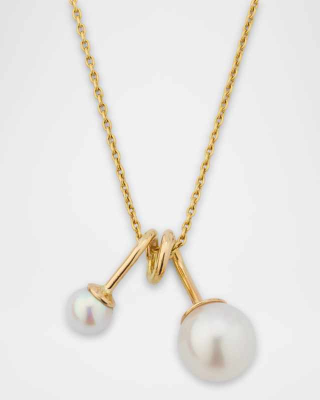 Swirl Pendant Necklace with Pearls